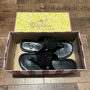 Brighton Black Embossed Sandals